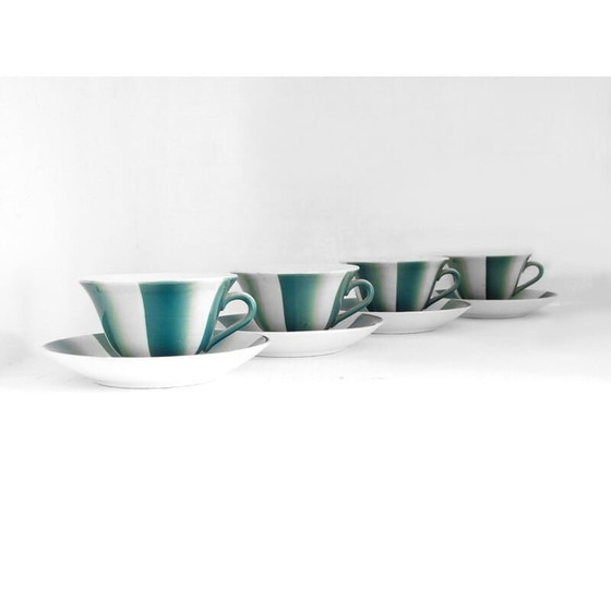 Image 1 of Set of 4 vintage cups with 4 plates by Andlovitz Guido for Lavenia