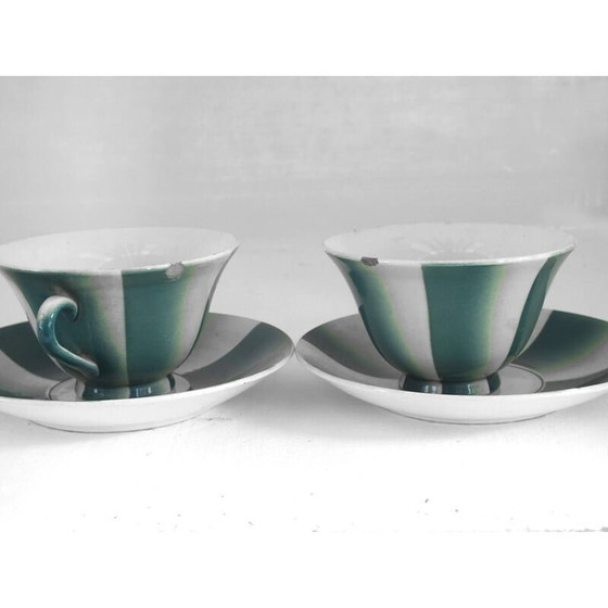 Image 1 of Set of 4 vintage cups with 4 plates by Andlovitz Guido for Lavenia