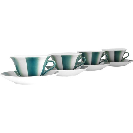 Image 1 of Set of 4 vintage cups with 4 plates by Andlovitz Guido for Lavenia