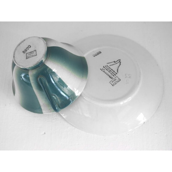 Image 1 of Set of 4 vintage cups with 4 plates by Andlovitz Guido for Lavenia