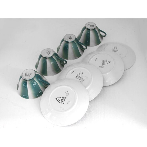 Image 1 of Set of 4 vintage cups with 4 plates by Andlovitz Guido for Lavenia