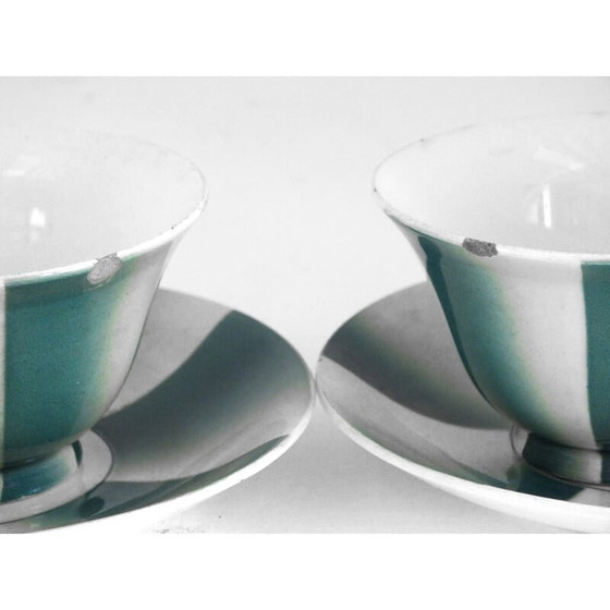 Image 1 of Set of 4 vintage cups with 4 plates by Andlovitz Guido for Lavenia
