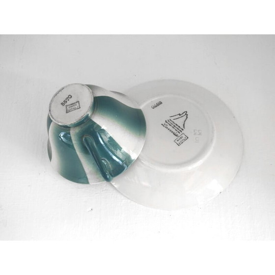 Image 1 of Set of 4 vintage cups with 4 plates by Andlovitz Guido for Lavenia