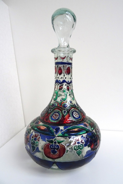 Decanter - Glass - Hand Made-Painted