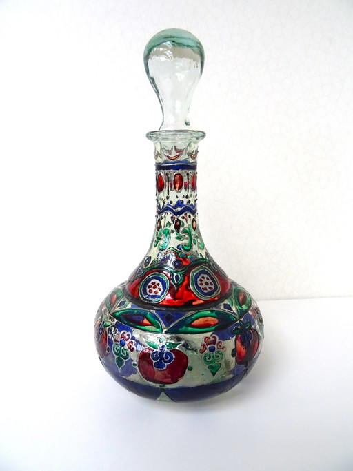 Decanter - Glass - Hand Made-Painted