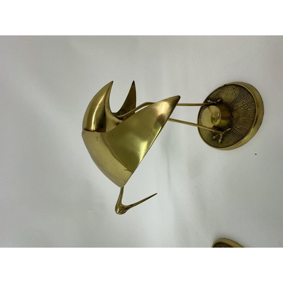 Image 1 of Coppia di uccelli vintage in ottone dorato, 1970