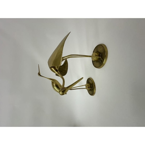 Image 1 of Coppia di uccelli vintage in ottone dorato, 1970