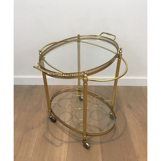 Image 1 of Tavolo vintage ovale con ruote in stile neoclassico, 1970