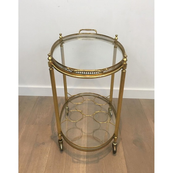 Image 1 of Tavolo vintage ovale con ruote in stile neoclassico, 1970