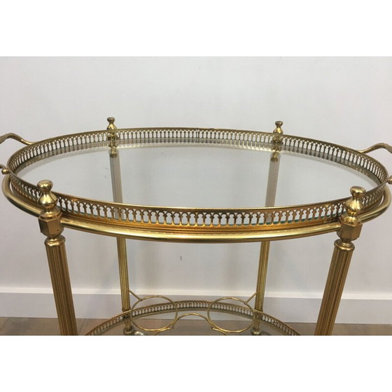 Image 1 of Tavolo vintage ovale con ruote in stile neoclassico, 1970