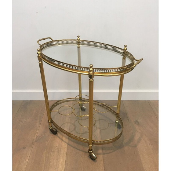 Image 1 of Tavolo vintage ovale con ruote in stile neoclassico, 1970