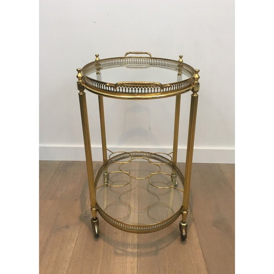 Image 1 of Tavolo vintage ovale con ruote in stile neoclassico, 1970