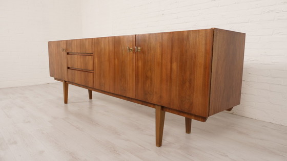 Image 1 of Vintage sideboard | Walnut | Sleek design | 240 cm