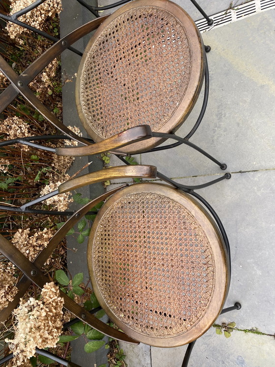 Image 1 of 6 sedie a croce in metallo/legno in stile industriale vintage 