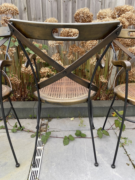 Image 1 of 6 sedie a croce in metallo/legno in stile industriale vintage 