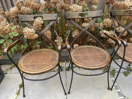 Image 1 of 6 sedie a croce in metallo/legno in stile industriale vintage 