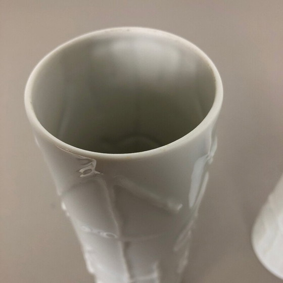 Image 1 of Pair of vintage abstract porcelain vases by Cuno Fischer for Rosenthal, Germany 1980