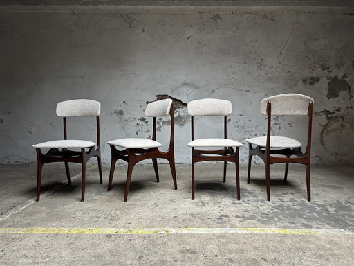 Set Of 4 Louis Van Teeffelen Wing Chairs