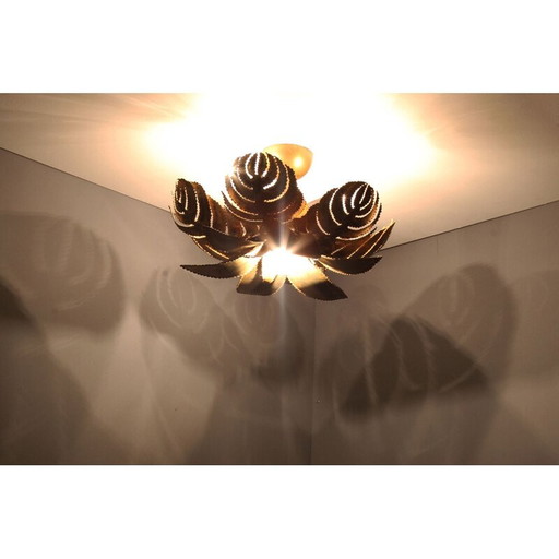 Vintage brass chandelier, France 1970