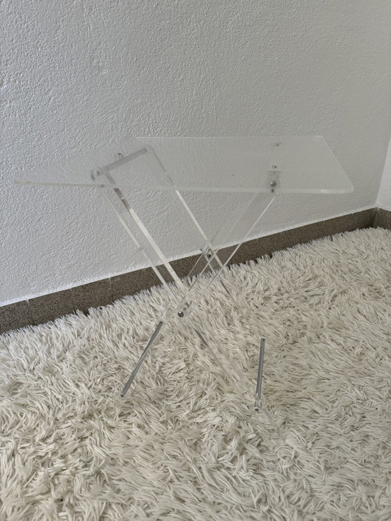 Image 1 of 80's Plexiglas Folding Side Table