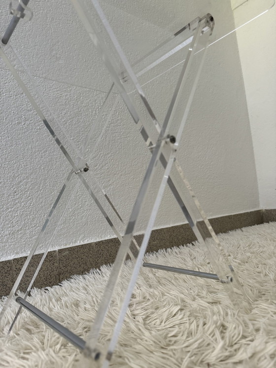 Image 1 of 80's Plexiglas Folding Side Table