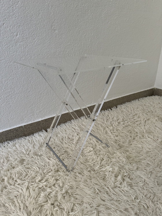 Image 1 of 80's Plexiglas Folding Side Table