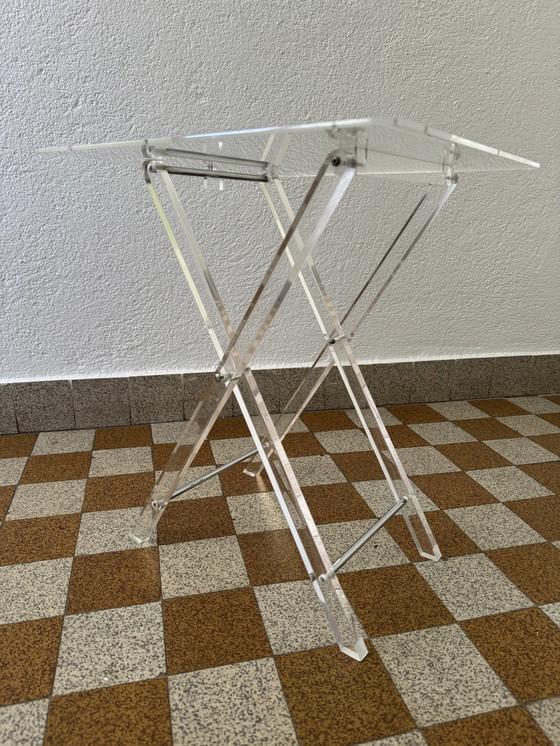 Image 1 of 80's Plexiglas Folding Side Table