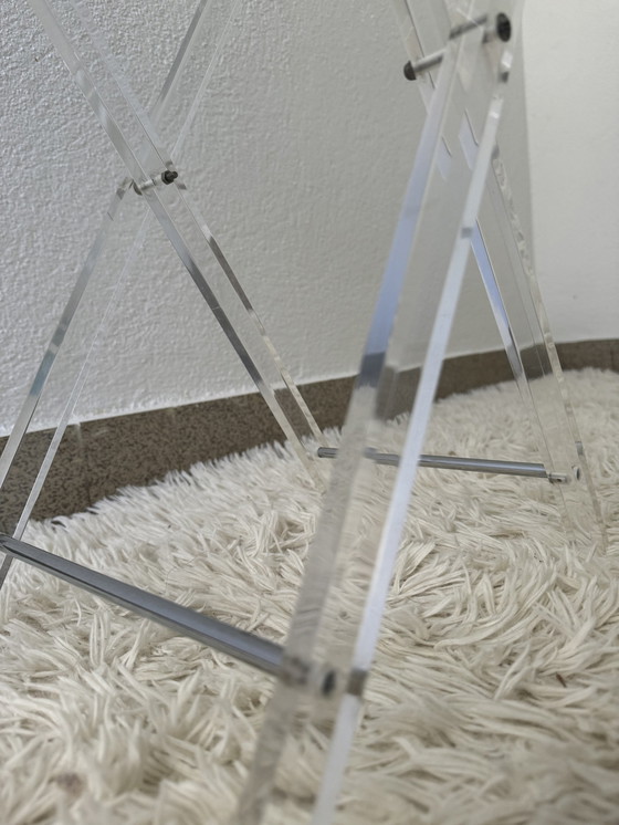 Image 1 of 80's Plexiglas Folding Side Table