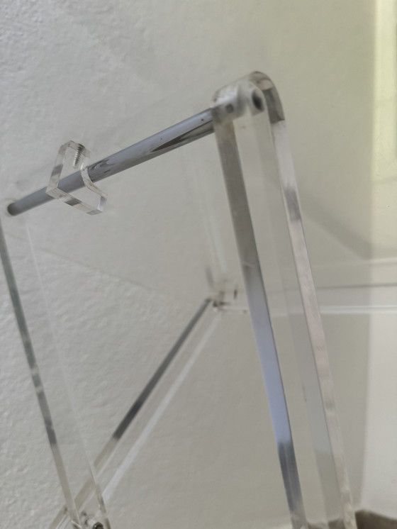 Image 1 of 80's Plexiglas Folding Side Table