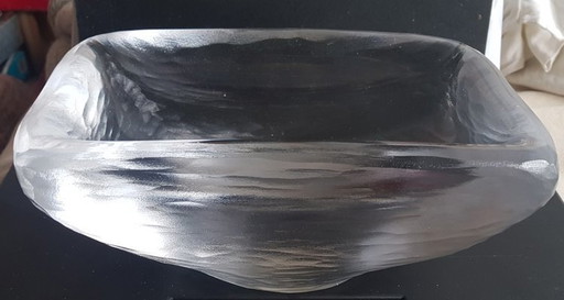 Platina Ice Glass Bowl By Vicke Lindstrand For Orrefors, 1950S