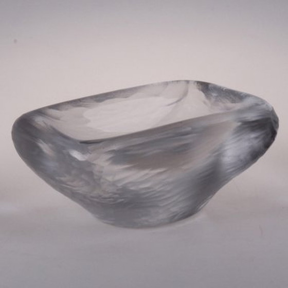 Image 1 of Platina Ice Glass Bowl By Vicke Lindstrand For Orrefors, 1950S