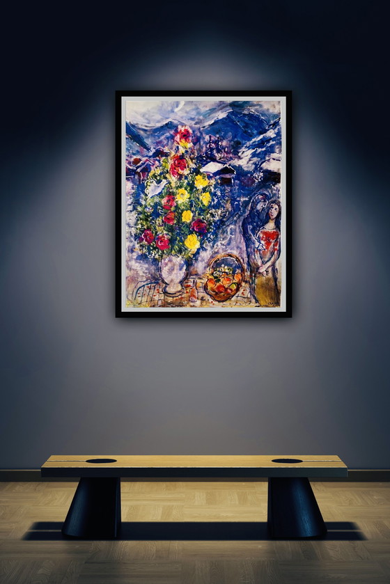 Image 1 of Marc Chagall: "Fruit And Flowers," Signed in the Plate.