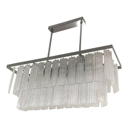 Contemporary Diamond Murano Glass Rectangular Sputnik Chandelier