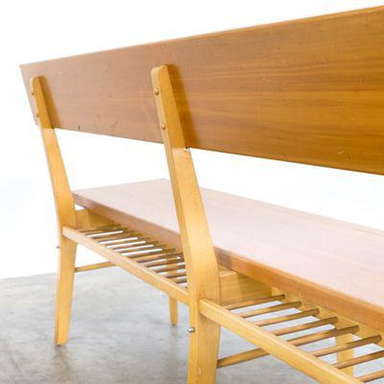 Image 1 of Vintage Oak and Birch Bench