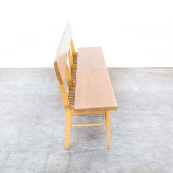 Image 1 of Vintage Oak and Birch Bench