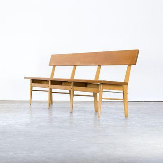 Image 1 of Vintage Oak and Birch Bench