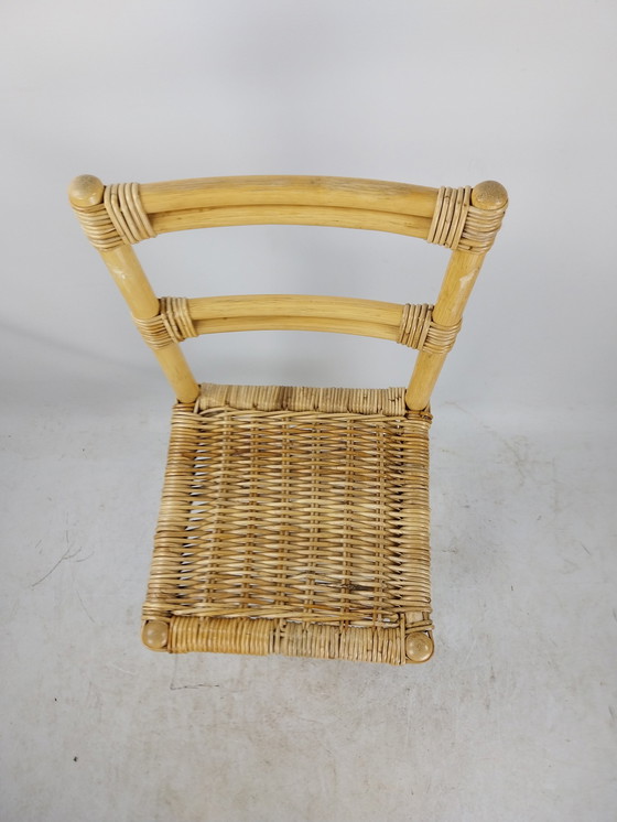 Image 1 of 3 X 1970'S Rattan Bar Stools Rattan Bamboo