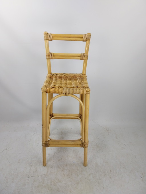 3 X 1970'S Rattan Bar Stools Rattan Bamboo