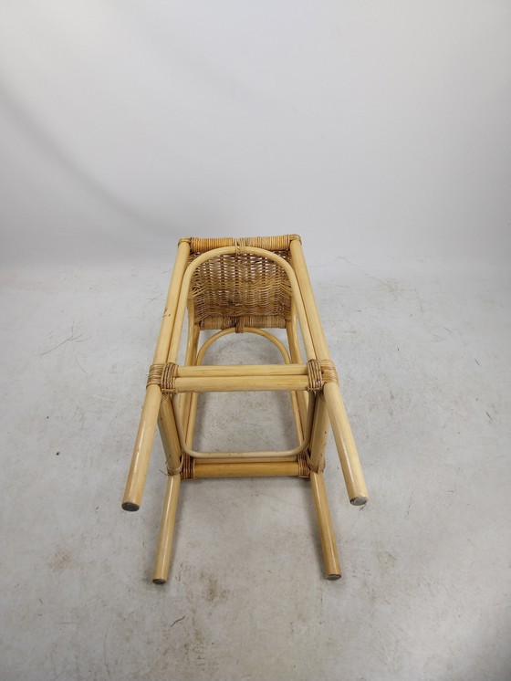 Image 1 of 3 X 1970'S Rattan Bar Stools Rattan Bamboo