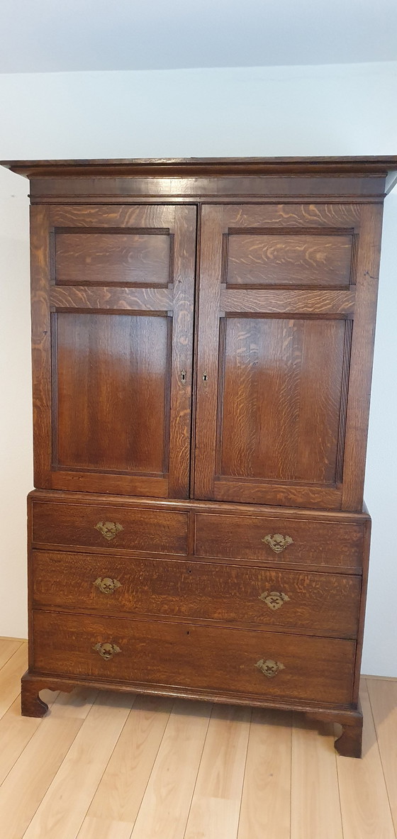 Image 1 of Antique English Linen Cupboard