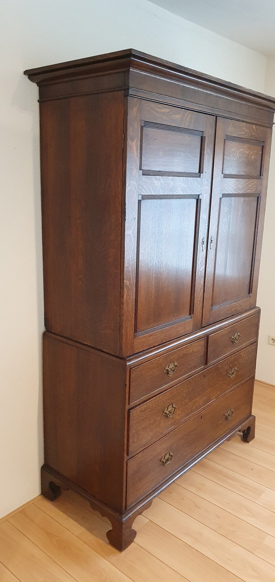 Image 1 of Antique English Linen Cupboard