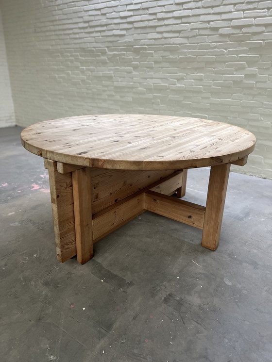 Image 1 of Pine dining room table, 1970s