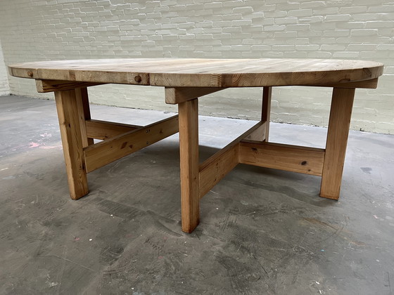 Image 1 of Pine dining room table, 1970s