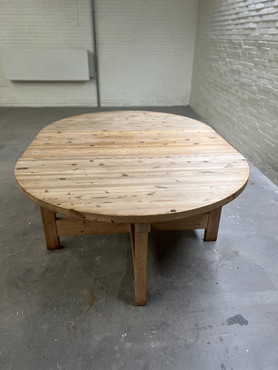 Image 1 of Pine dining room table, 1970s