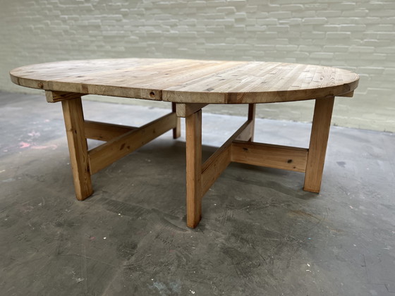 Image 1 of Pine dining room table, 1970s