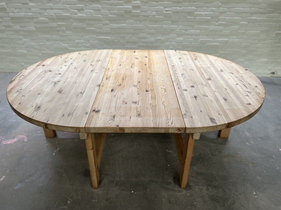 Image 1 of Pine dining room table, 1970s