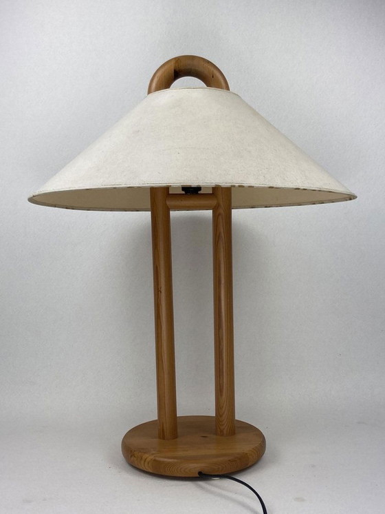 Image 1 of Danish Scandinavian Pine Table Lamp