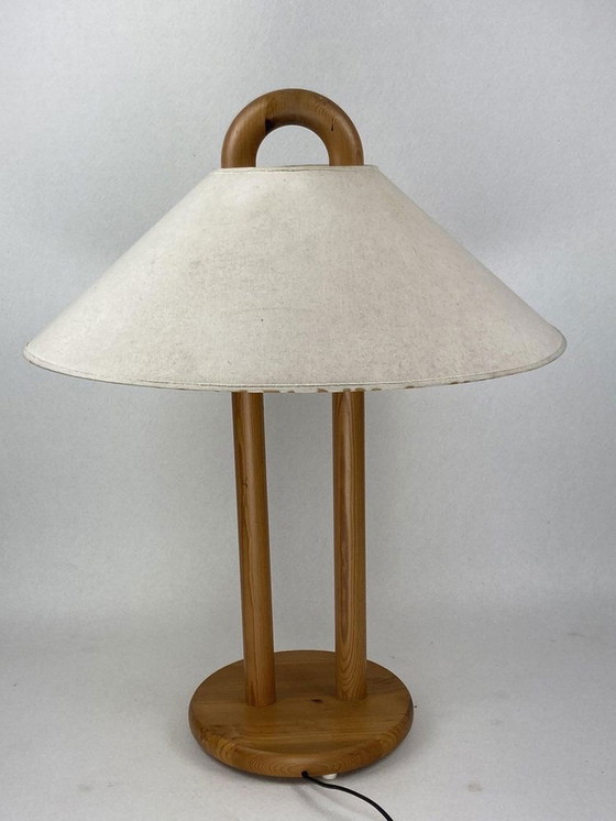 Image 1 of Danish Scandinavian Pine Table Lamp