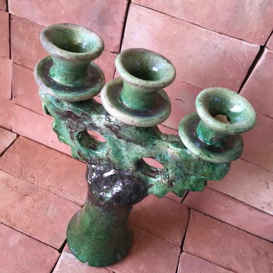 Image 1 of Tamegroute Pottery Candlestick