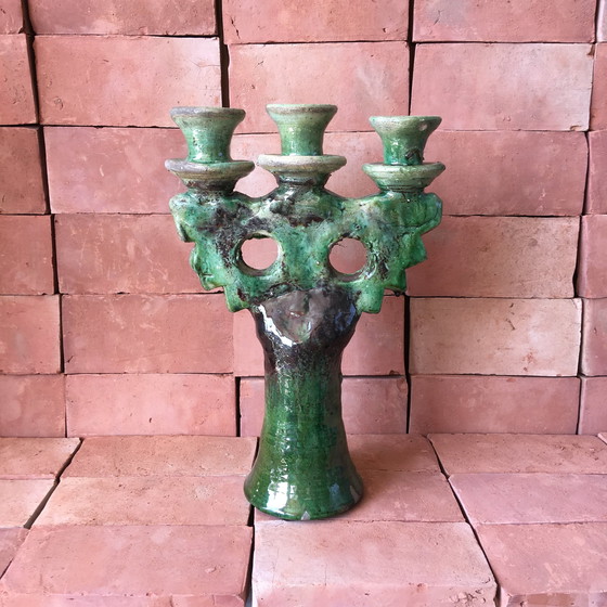 Image 1 of Tamegroute Pottery Candlestick